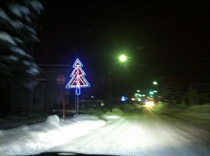 道路沿いのイルミネーション